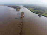 Bekijk details van de interactieve drone panorama Hoogwater Rijn